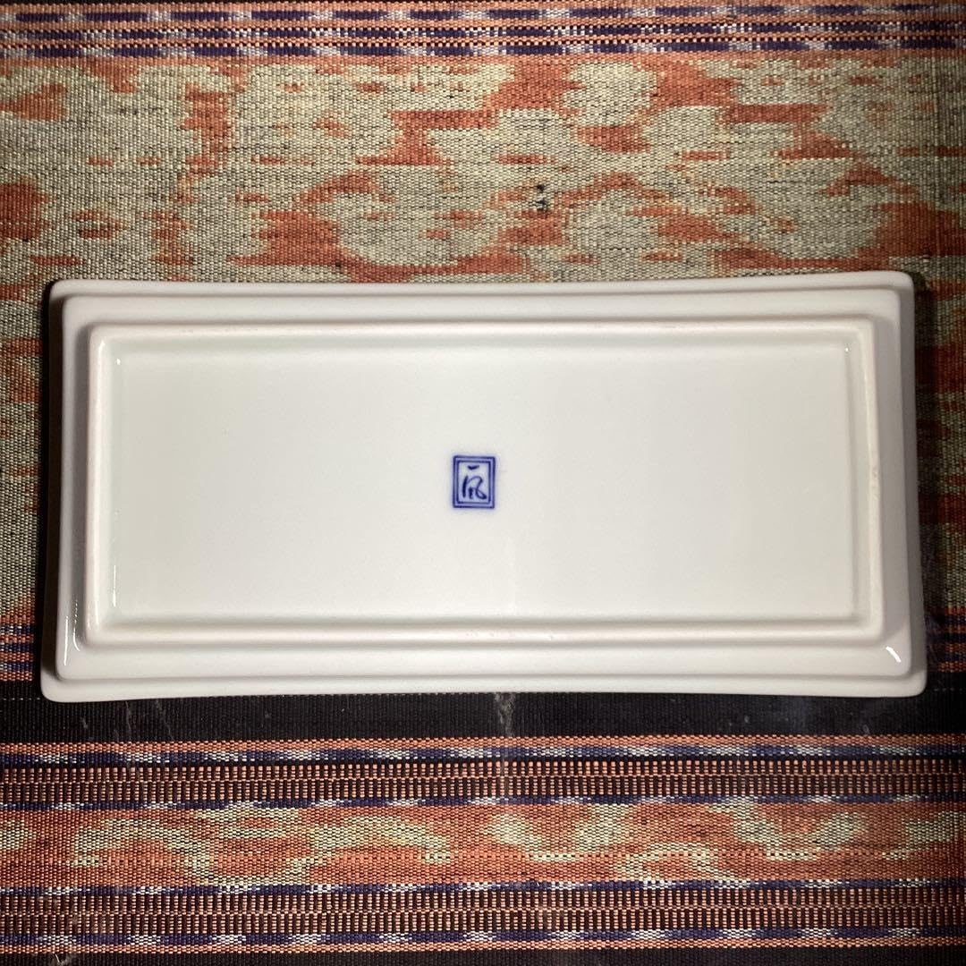 NO352 古相馬　糠白釉に緑釉流し掛け　長皿 NO352 古相馬 糠白釉に緑釉流し掛け 長皿 NO352 古相馬